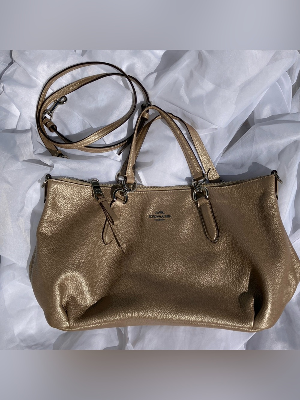 Coach Satchel Carryall H1857 Ally (Dusty Rose Champagne Metallic)